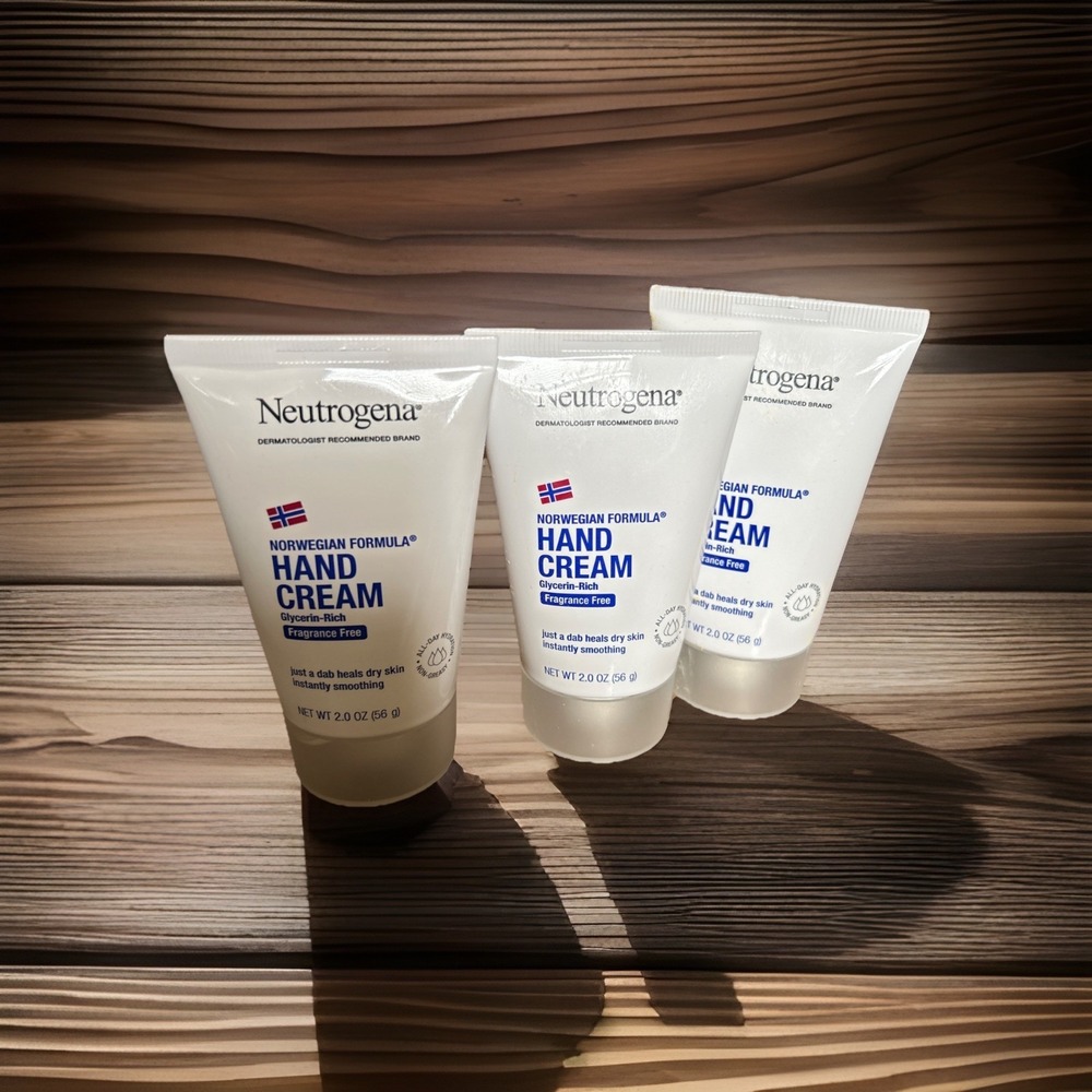 3x NEUTROGENA Norwegian Formula FRAGRANCE FREE 2oz Hand Cream‎ LOT OF 3